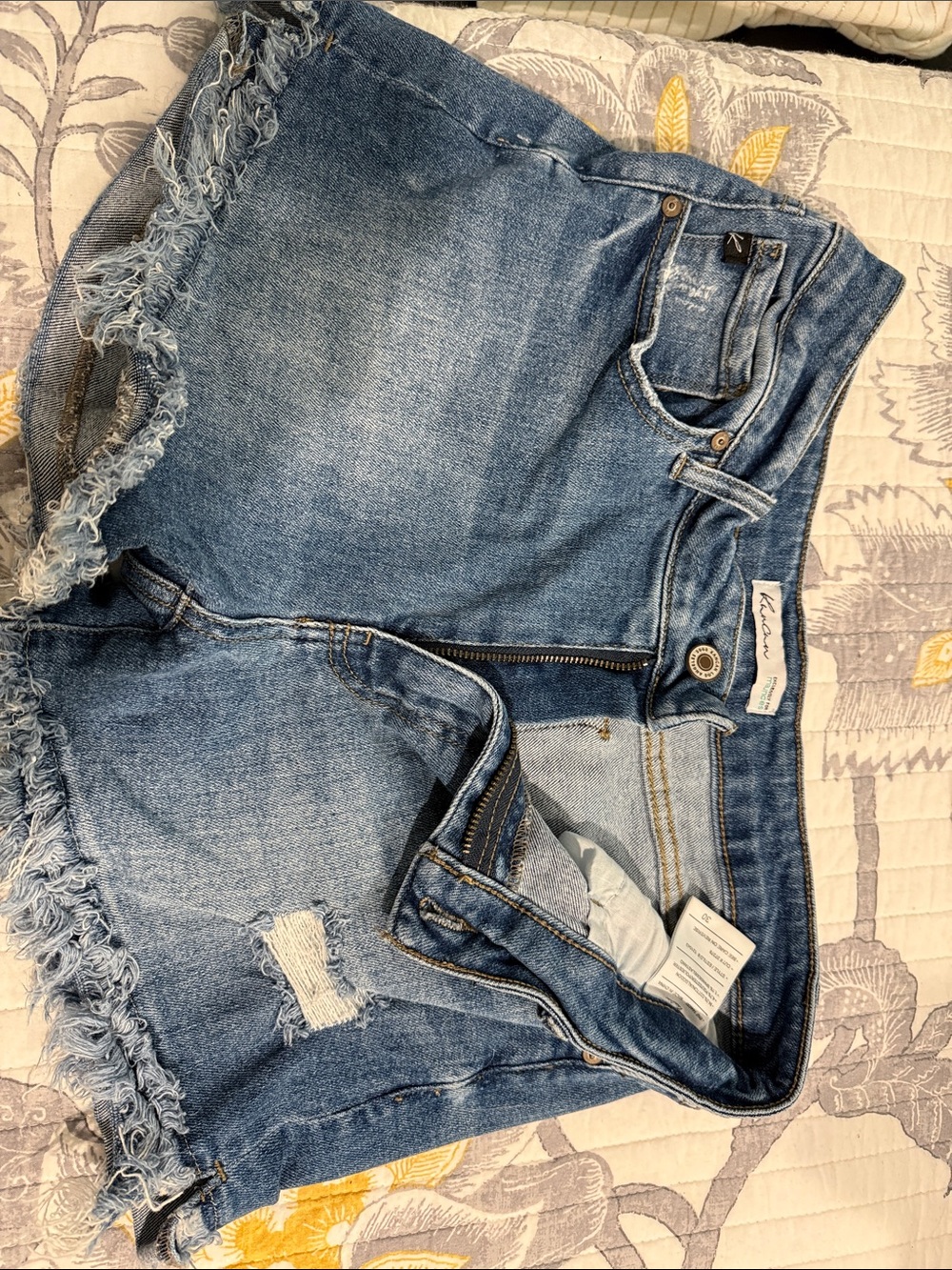 KanCan Medium Blue Distressed Denim Shorts